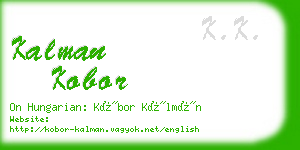 kalman kobor business card